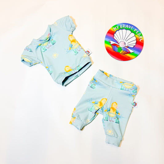 Ready To Ship Preemie Mint Wellyducks Lounge Set