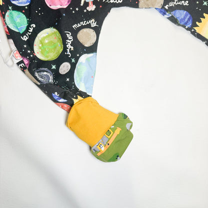 Kids Ready To Ship 4-5Y Reversible Harems Green Construction/Space