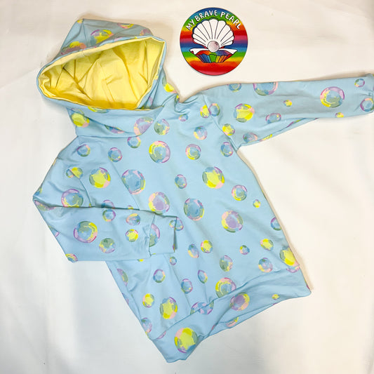 Ready To Ship 8-9Y Blue Bubbles French Terry Hoodie