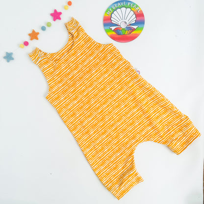 Ready To Ship Yellow Stripe Shortie Rompers