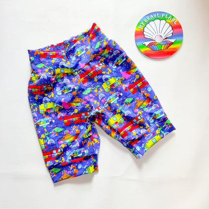 Ready To Ship 9-10Y Rainbow Emergency Vehicles Jogger Shorts