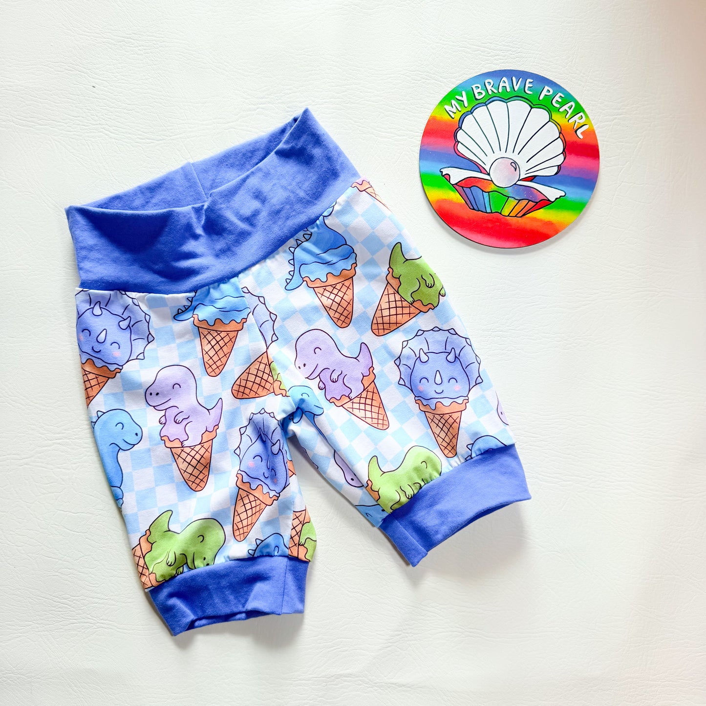 Ready To Ship 6-7Y Dino Ice Cream Jogger Shorts
