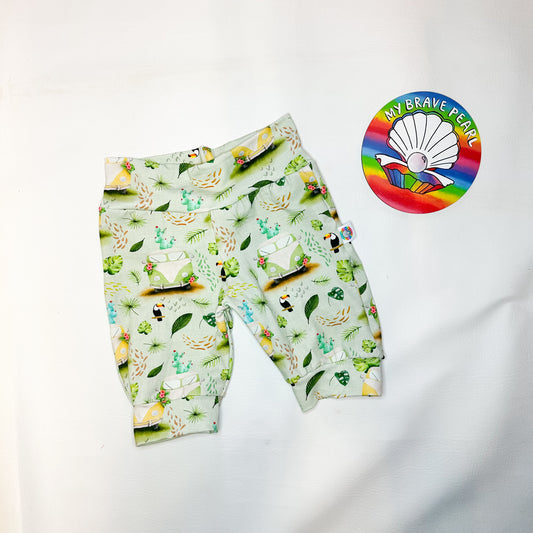 Ready To Ship 6-7Y Mint Campers Knee Jogger Shorts