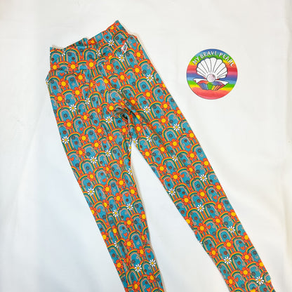 Ready To Ship 12-13Y Retro Rainbows Leggings