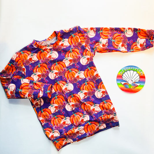 Ready To Ship 9-10Y Purple Pumpkins Sweatshirt