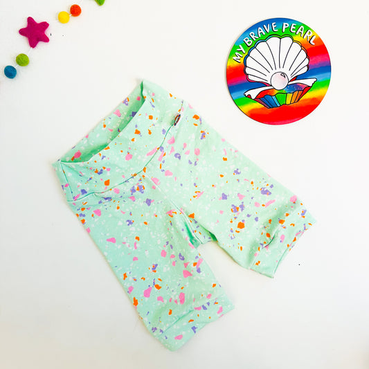 Ready To Ship 4-5Y Mint Terazzo Cycling Kids Shorts