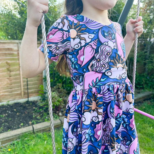 Kids Short Sleeve Midi Dress