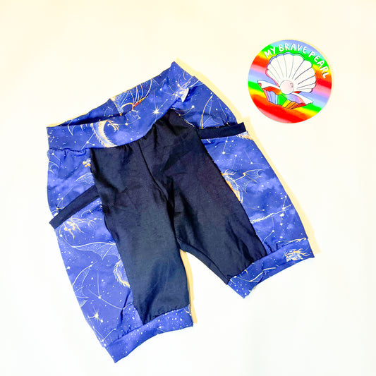 Ready To Ship 8-10Y Galactic Dragons Pocket Jogger Knee Shorts