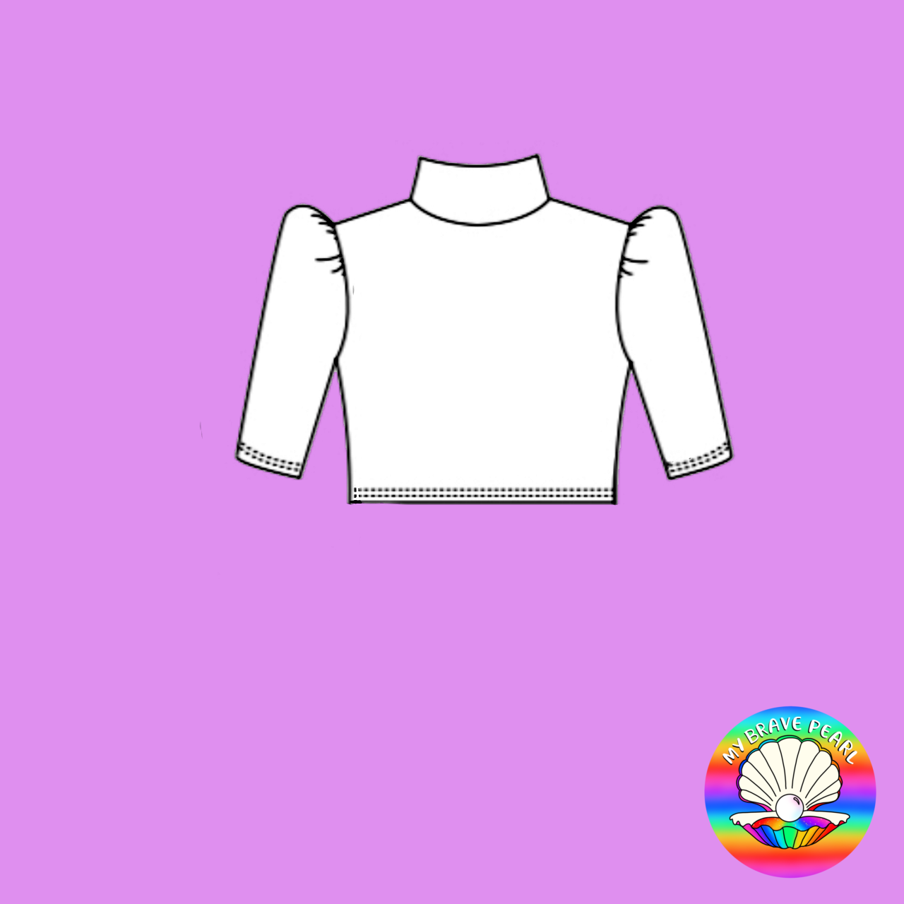 Kids Preorder Mock Neck Ruched Sleeve Top