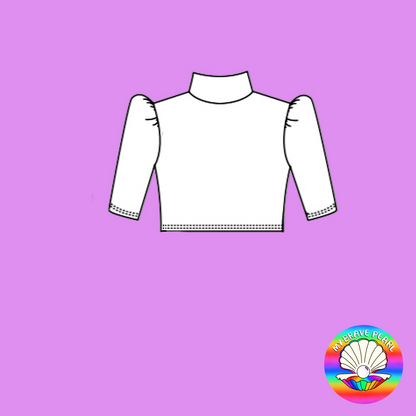 Kids Preorder Mock Neck Ruched Sleeve Top