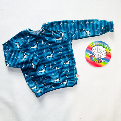 Ready To Ship 2-3Y Orca Stripe Sweatshirt