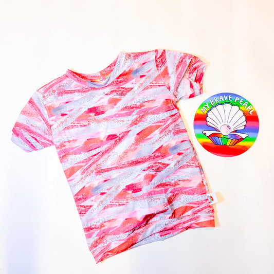 Ready To Ship 4-5Y Pink Brushstrokes Tee