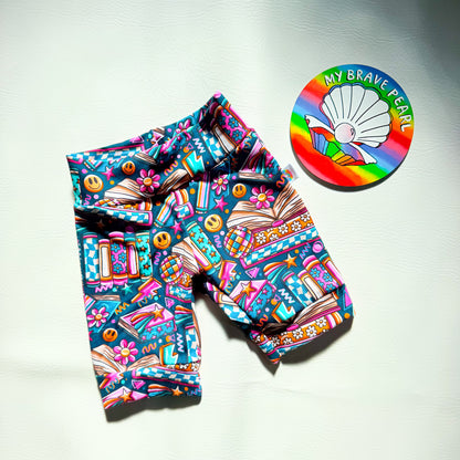 Ready To Ship 4-5Y Retro Books Jogger Shorts