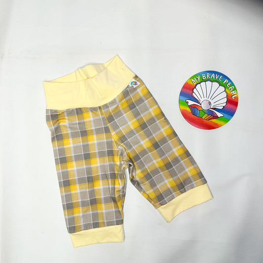 Ready To Ship 9-10Y Yellow Check Cycling Shorts