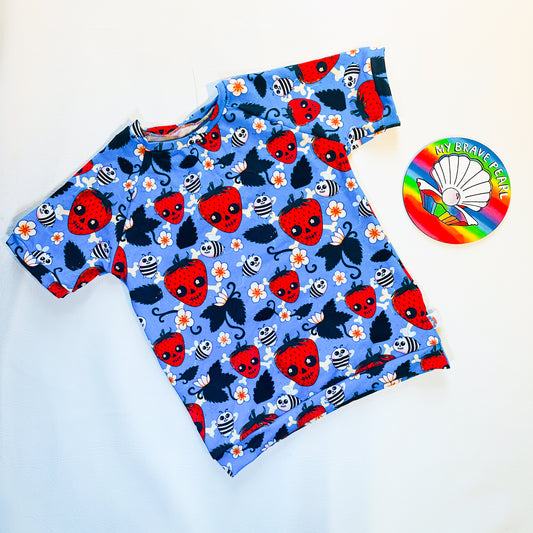 Ready To Ship 7-8Y Spooky Strawbs Raglan Tee
