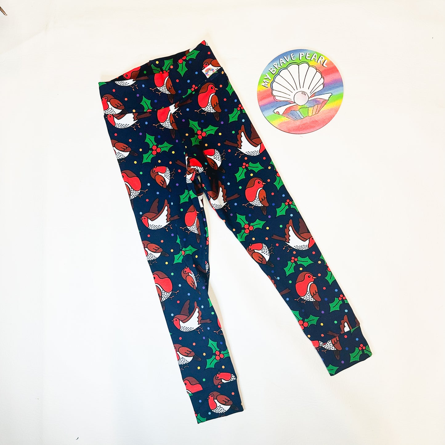 Ready To Ship 4-5Y Robins Christmas Leggings