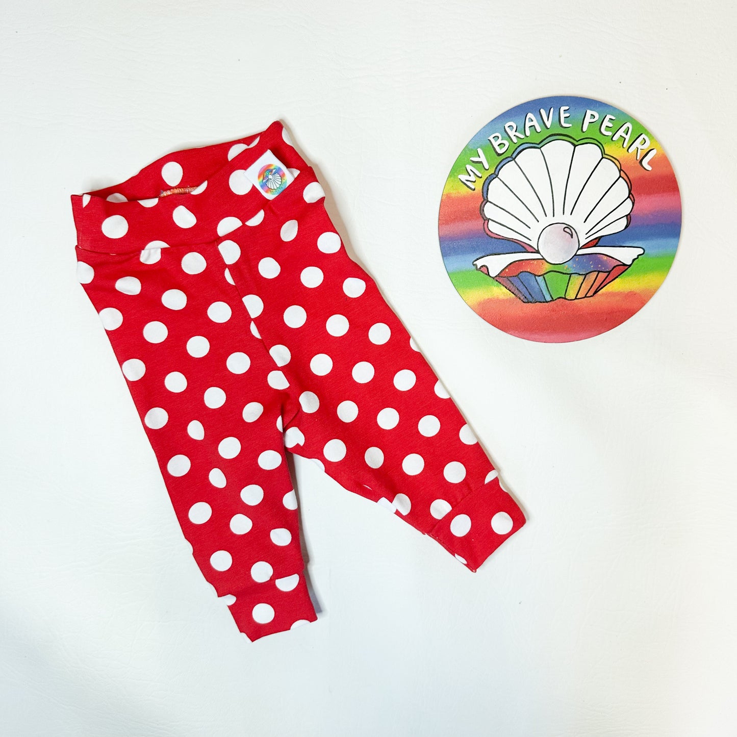 Ready To Ship Newborn Red Spots Leggings