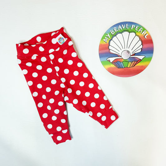 Ready To Ship Newborn Red Spots Leggings