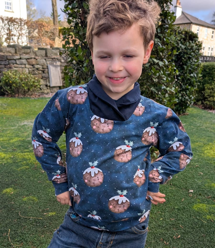Kids Christmas Shawl Collar Sweatshirt