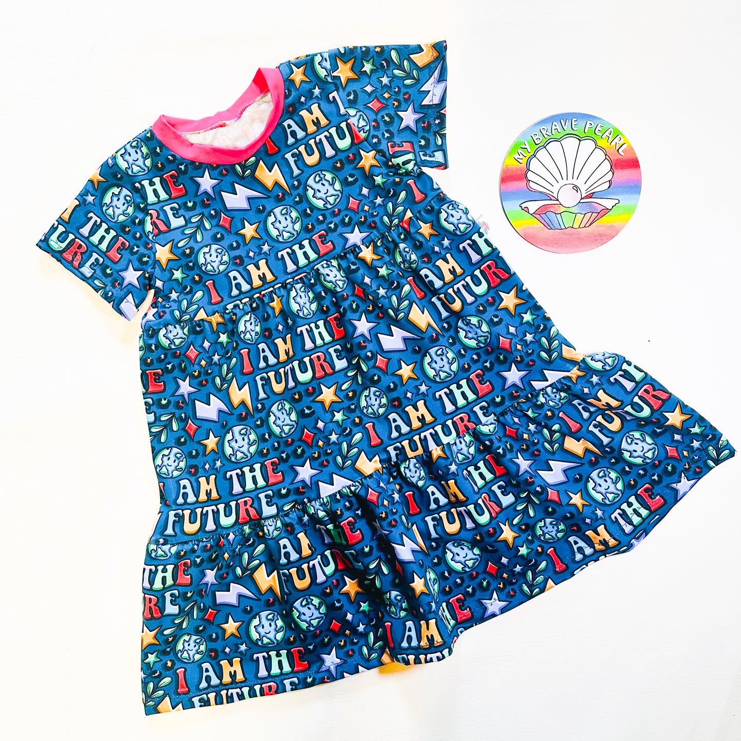 Kids Short Sleeve Dotty Dress