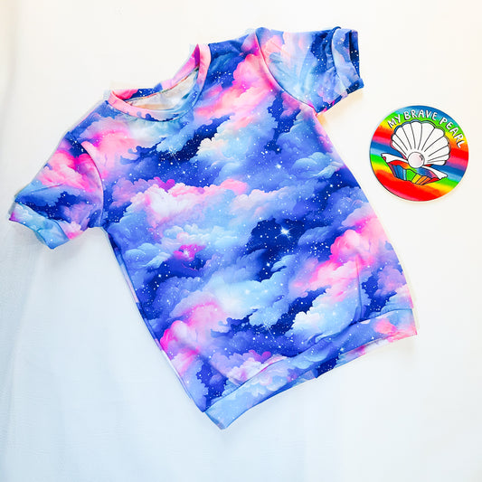 Ready To Ship 9-10Y Pastel Clouds Tee