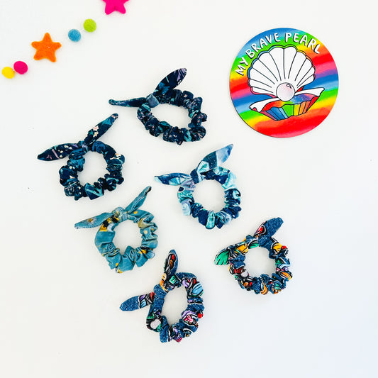 Ready To Ship Bunny Ear Skinny Scrunchies
