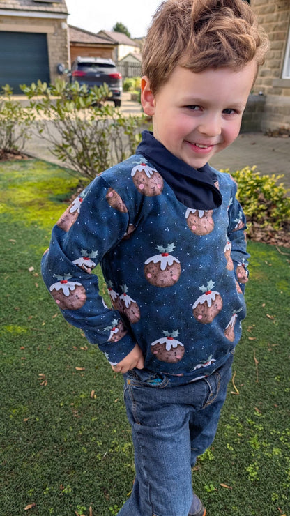 Kids Christmas Shawl Collar Sweatshirt