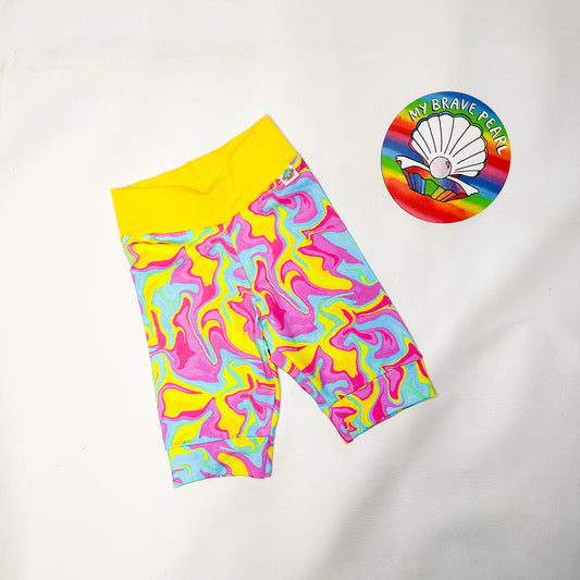 Ready To Ship 6-7Y Neon Marble Cycling Shorts