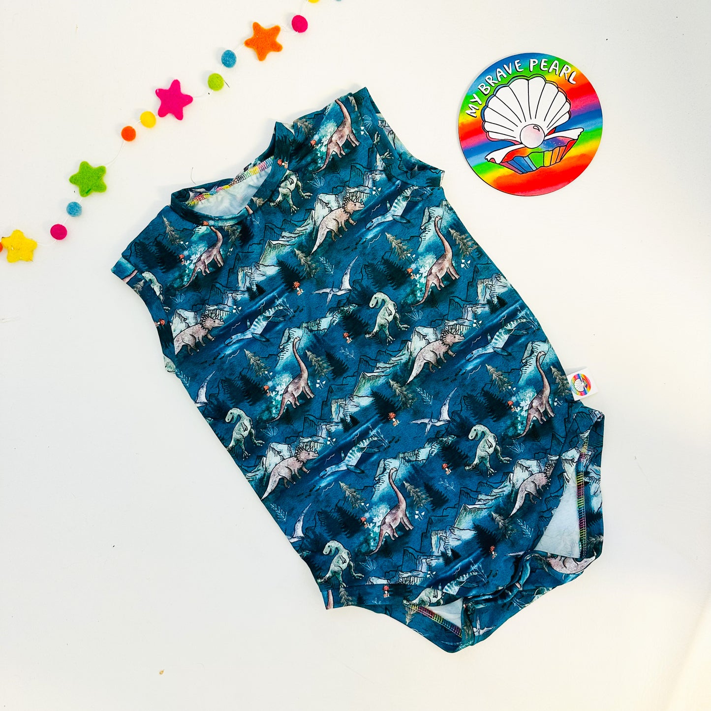 Kids Short Sleeve Popper Vest Bodysuit