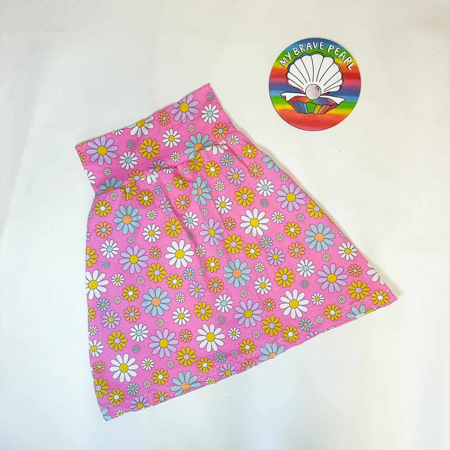 Ready To Ship 9-10Y Pink Floral Skirt