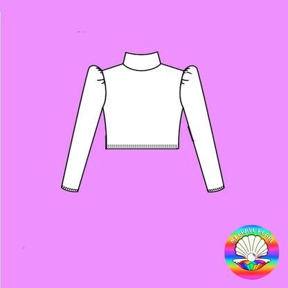 Kids Preorder Mock Neck Ruched Sleeve Top