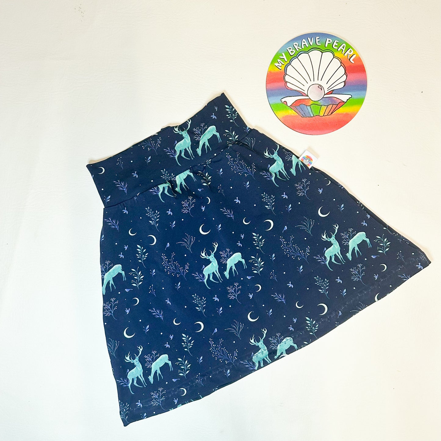 Ready To Ship 6-7Y Midnight Deer Skirt