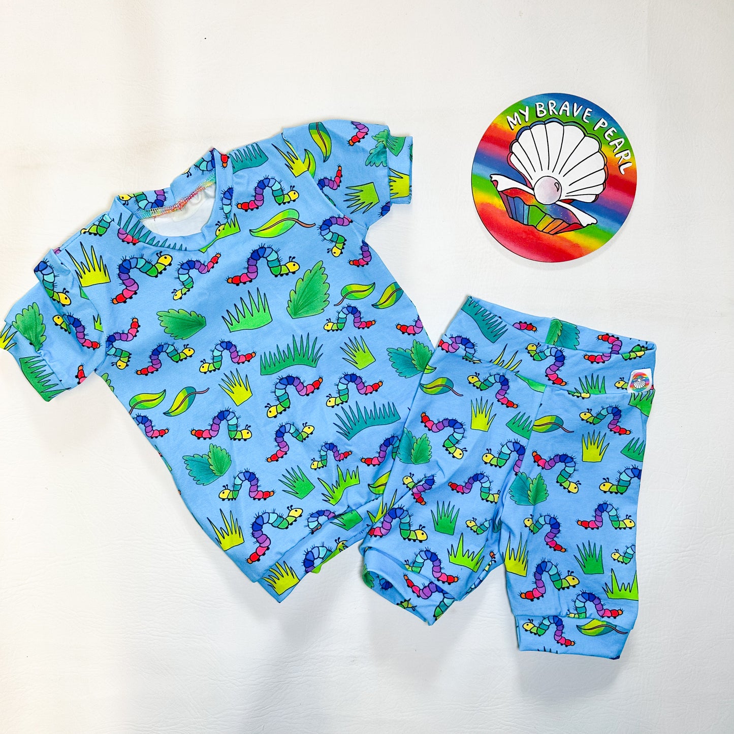 Ready To Ship 1-2Y Blue Caterpillars Lounge Set