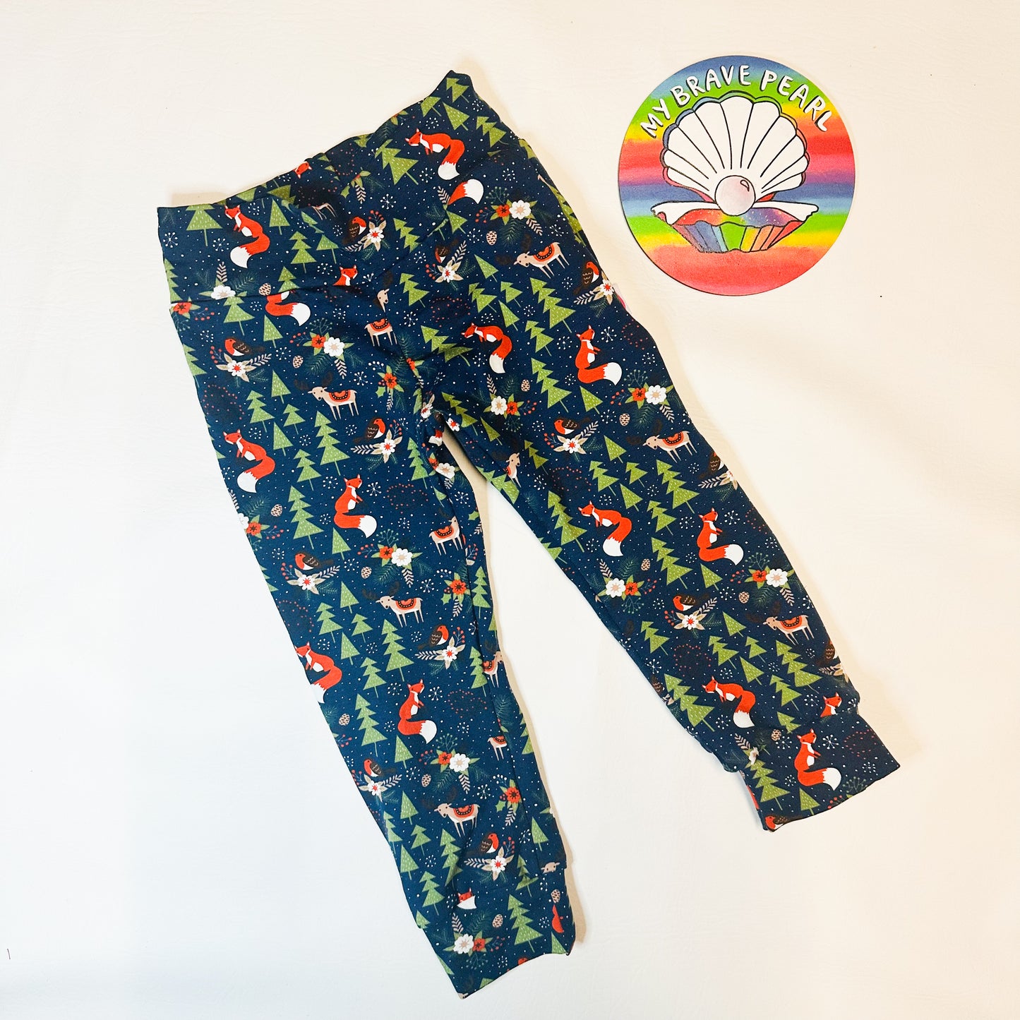 Ready To Ship 2-3Y Navy Woodland Christmas Joggers