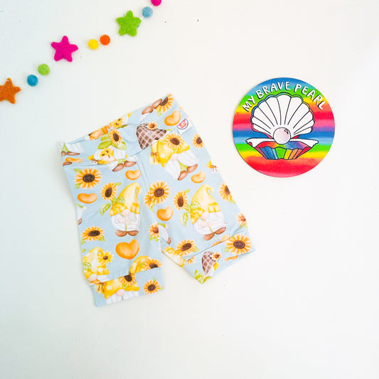 Ready To Ship 4-5Y Kids Sunflower Gnomes Cycling Shorts