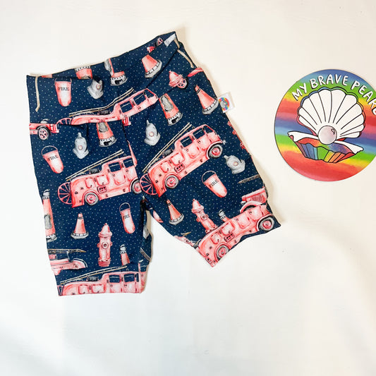 Ready To Ship 2-3Y Fire Engine Knee Jogger Shorts