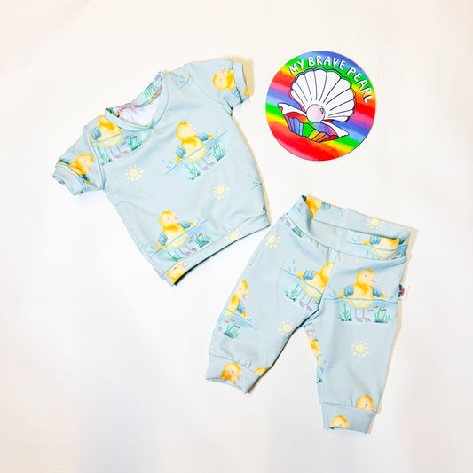 Ready To Ship Newborn Mint Wellyducks Lounge Set