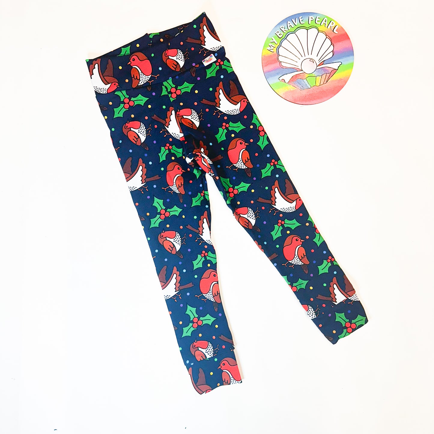 Ready To Ship 3-4Y Robins Christmas Leggings