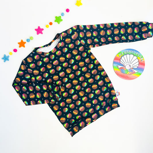 Ready To Ship 6-7Y Christmas Puddings Long Sleeve Tee