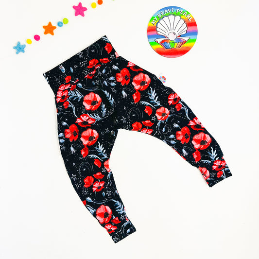 Ready To Ship 2-3Y Red Poppy Harems