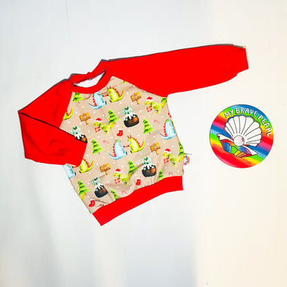 Ready To Ship 6-12M Christmas Dinos Sweatshirt