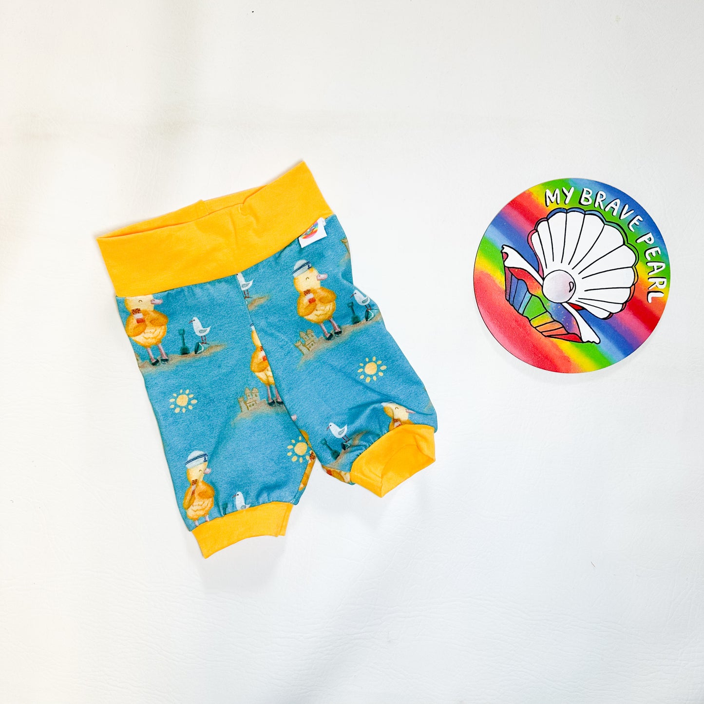 Ready To Ship 0-3M Turquoise Buddy on The Beach Shorts