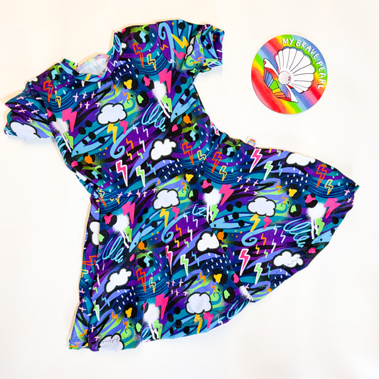 Ready To Ship 4-5Y Storm Skater Dress