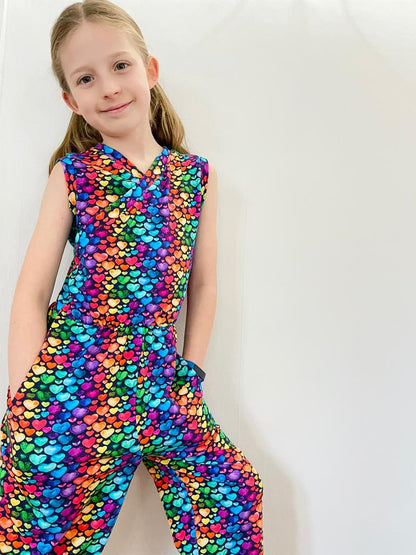 Kids Short Sleeve Cross Front Jumpsuit