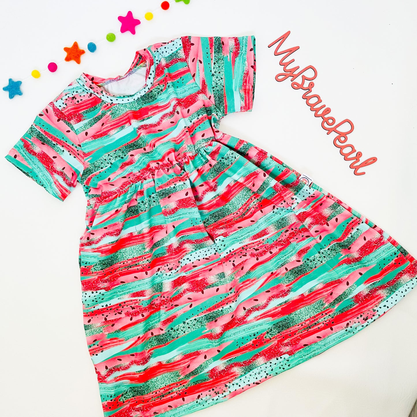 Kids Short Sleeve Dotty Dress