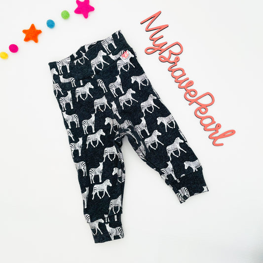 Ready To Ship 0-3M Foil Zebra Leggings