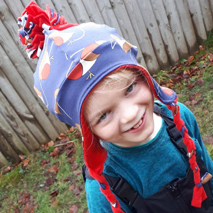 Christmas Earflap Pom Hat