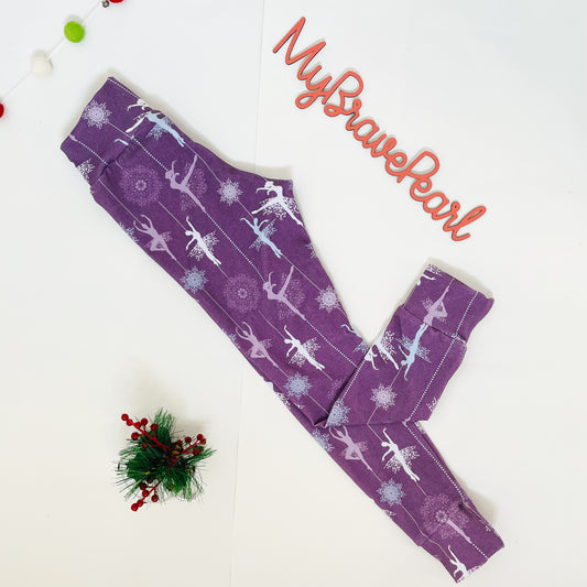 Ready To Ship 3-4Y Ice Fairies Christmas Leggings