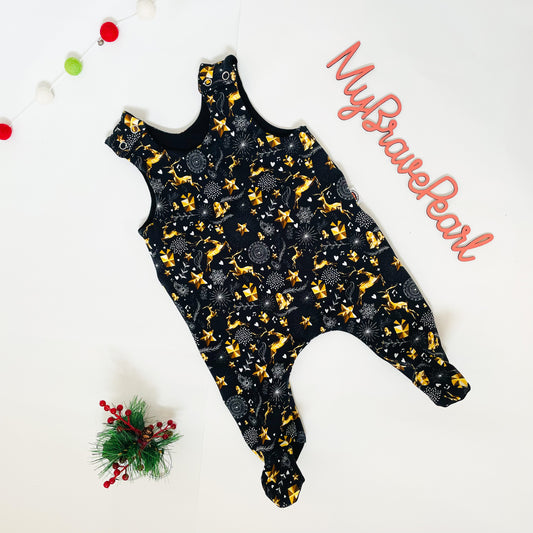 Ready To Ship Newborn Christmas Footed Romper